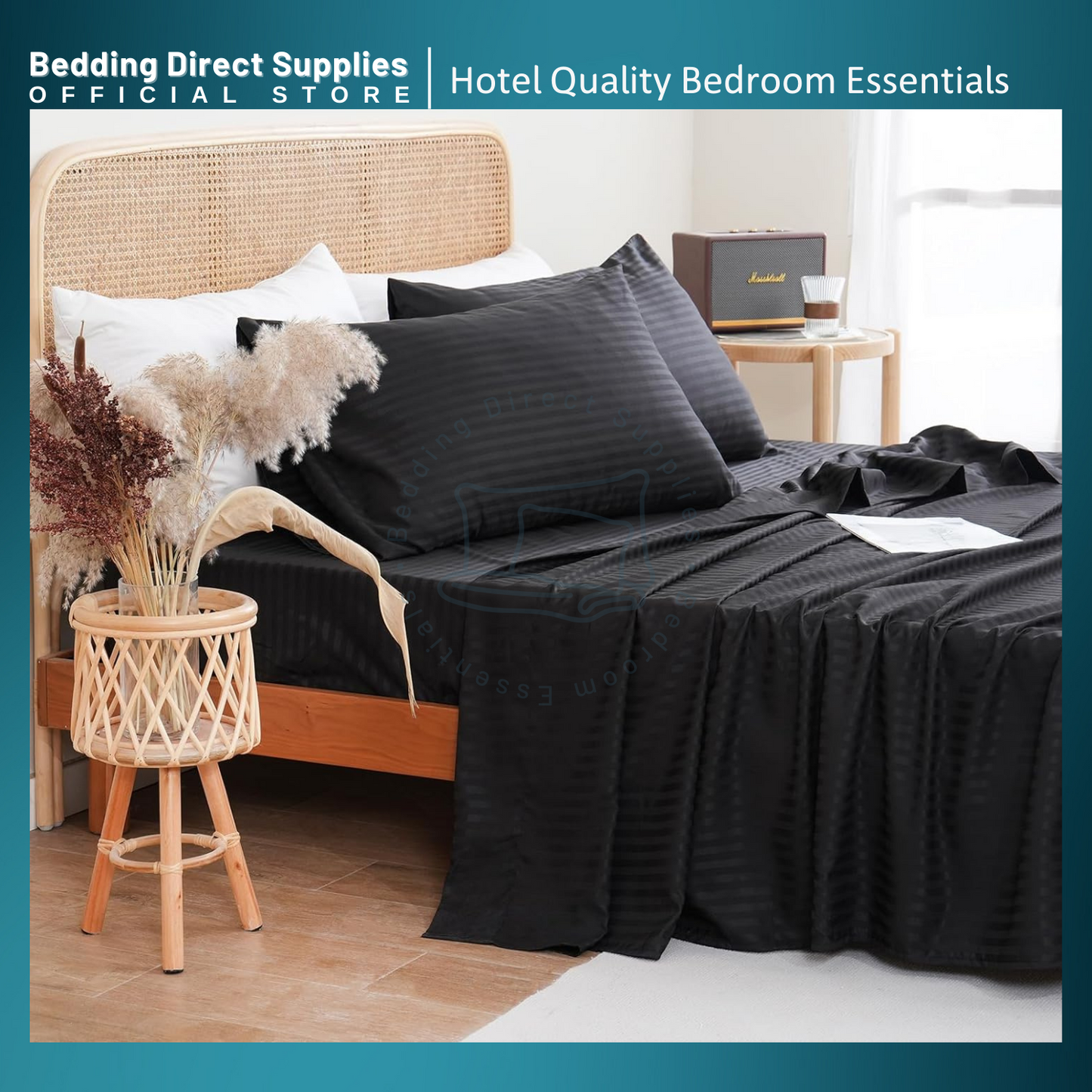 STRIPE, 4-in-1 Set Hotel Quality Premium Canadian Cotton (Bedsheet Set)