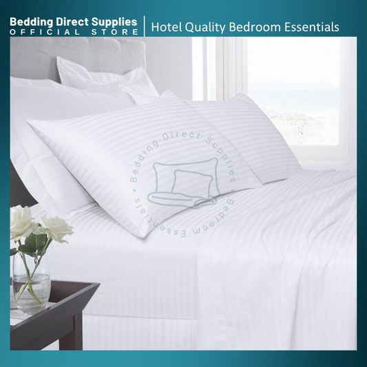 STRIPE, 3-in-1 Set Hotel Quality Premium Canadian Cotton - Corner Garterized (Bedsheet Set)